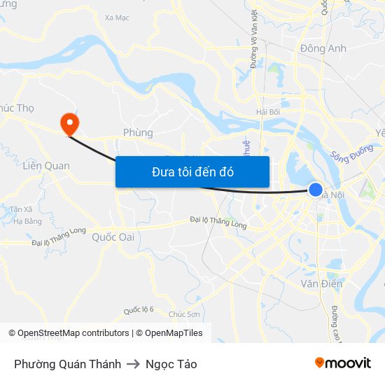 Phường Quán Thánh to Ngọc Tảo map