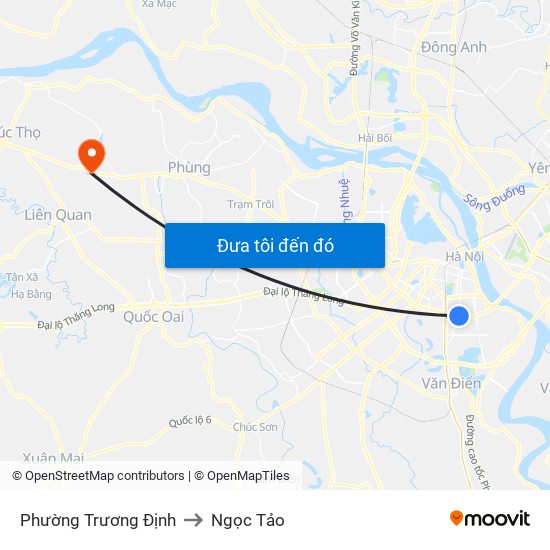 Phường Trương Định to Ngọc Tảo map