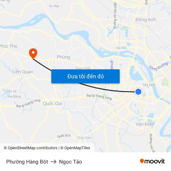 Phường Hàng Bột to Ngọc Tảo map