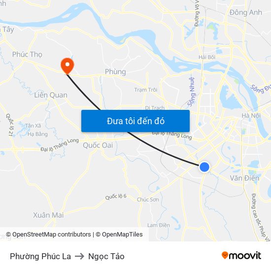 Phường Phúc La to Ngọc Tảo map