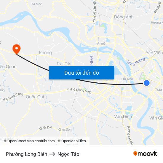 Phường Long Biên to Ngọc Tảo map