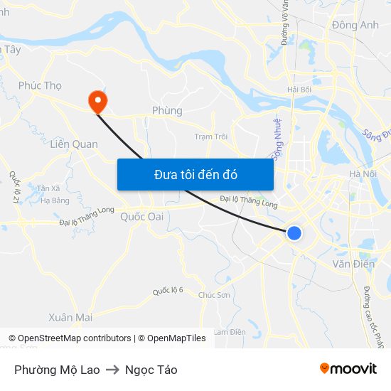 Phường Mộ Lao to Ngọc Tảo map