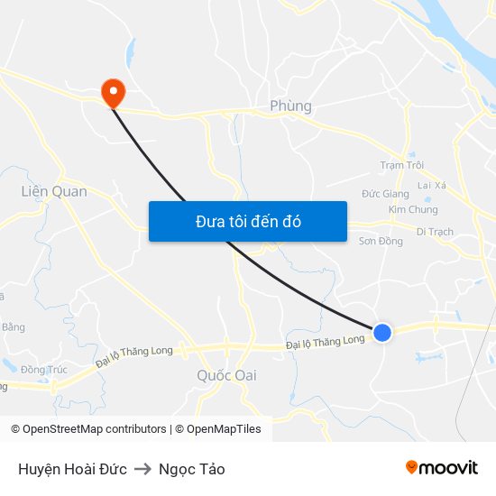 Huyện Hoài Đức to Ngọc Tảo map