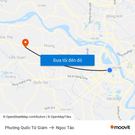 Phường Quốc Tử Giám to Ngọc Tảo map