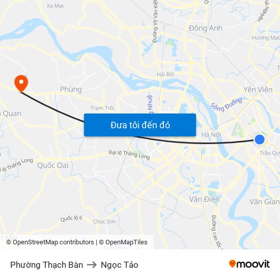 Phường Thạch Bàn to Ngọc Tảo map