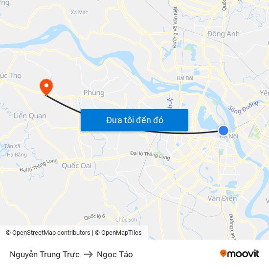 Nguyễn Trung Trực to Ngọc Tảo map