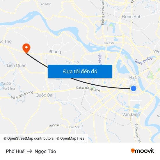 Phố Huế to Ngọc Tảo map