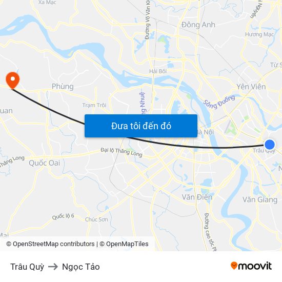 Trâu Quỳ to Ngọc Tảo map