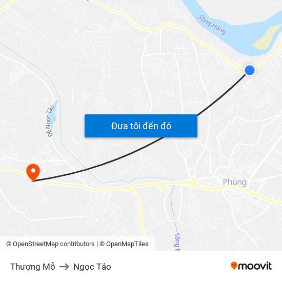 Thượng Mỗ to Ngọc Tảo map