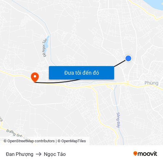 Đan Phượng to Ngọc Tảo map