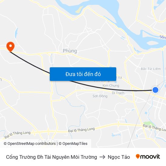 Cổng Trường Đh Tài Nguyên Môi Trường to Ngọc Tảo map