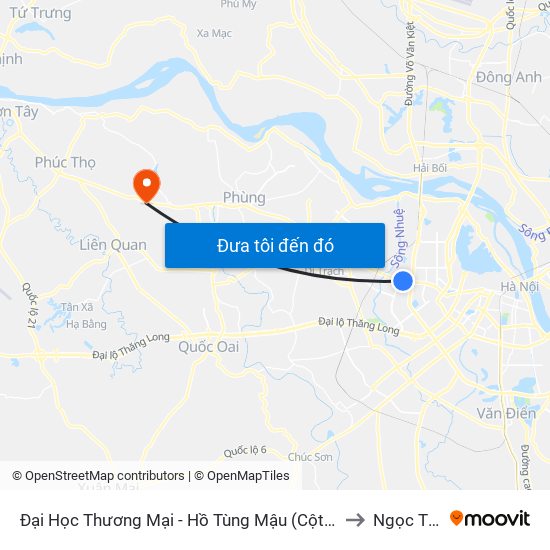 Đại Học Thương Mại - Hồ Tùng Mậu (Cột Sau) to Ngọc Tảo map