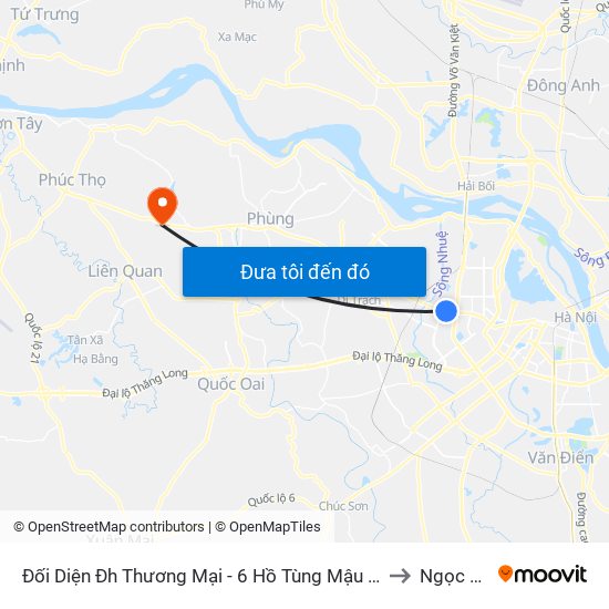 Đối Diện Đh Thương Mại - 6 Hồ Tùng Mậu (Cột Sau) to Ngọc Tảo map