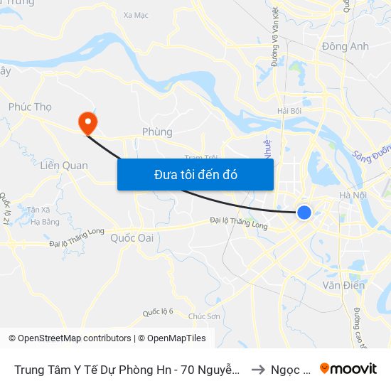 Trung Tâm Y Tế Dự Phòng Hn - 70 Nguyễn Chí Thanh to Ngọc Tảo map