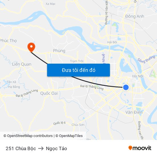 251 Chùa Bộc to Ngọc Tảo map