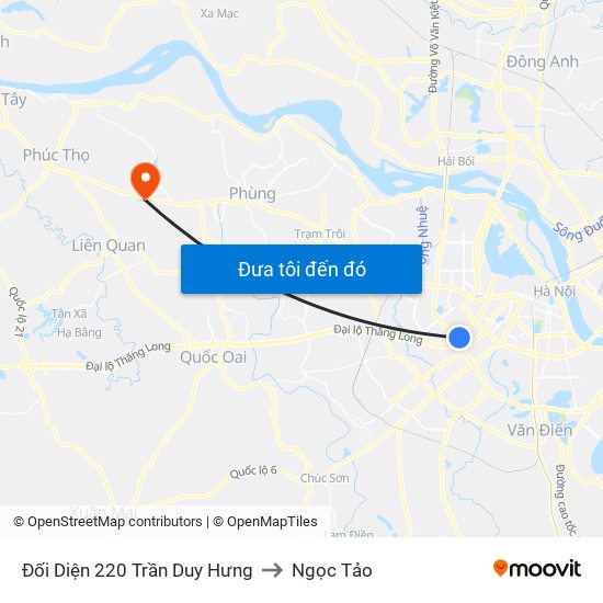 Đối Diện 220 Trần Duy Hưng to Ngọc Tảo map