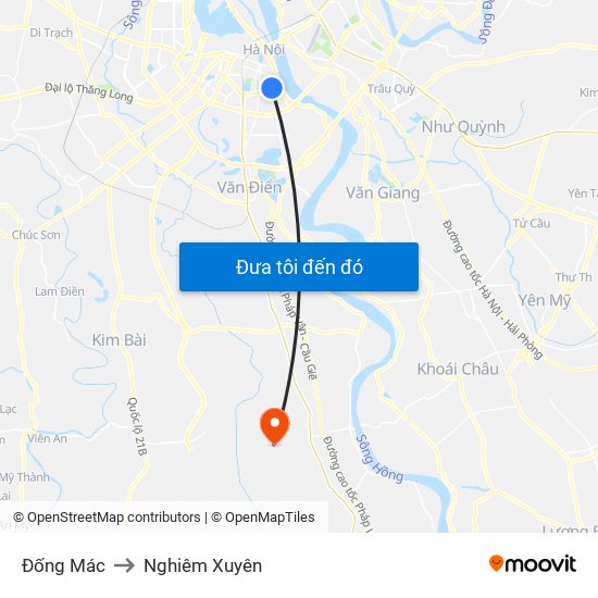 Đống Mác to Nghiêm Xuyên map