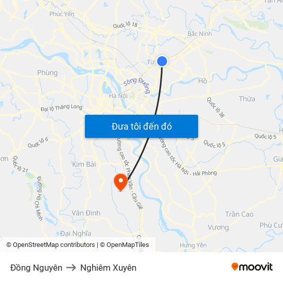 Đồng Nguyên to Nghiêm Xuyên map