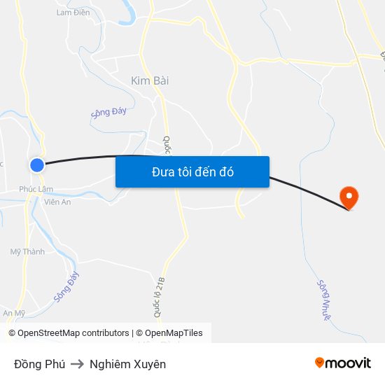 Đồng Phú to Nghiêm Xuyên map