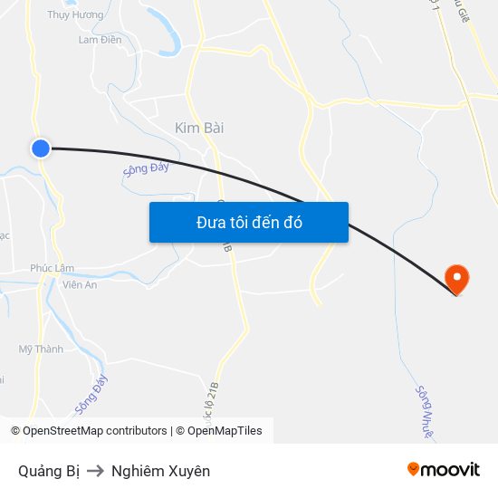 Quảng Bị to Nghiêm Xuyên map