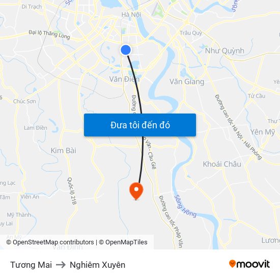 Tương Mai to Nghiêm Xuyên map