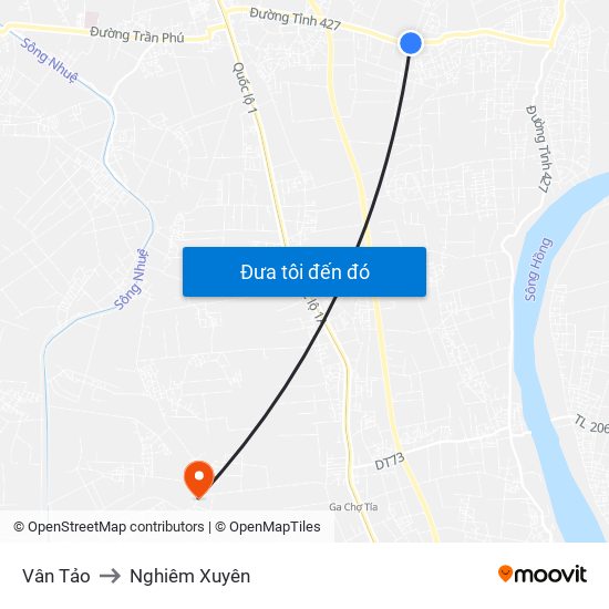 Vân Tảo to Nghiêm Xuyên map