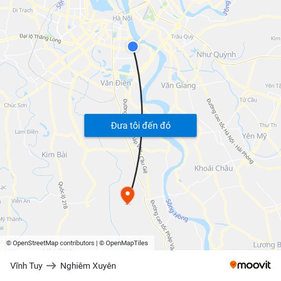 Vĩnh Tuy to Nghiêm Xuyên map