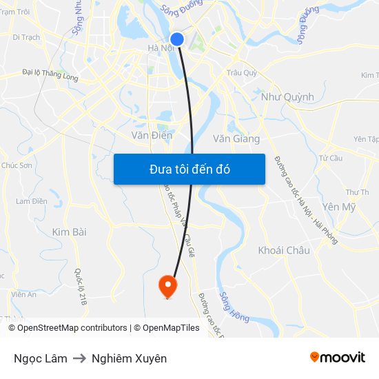 Ngọc Lâm to Nghiêm Xuyên map