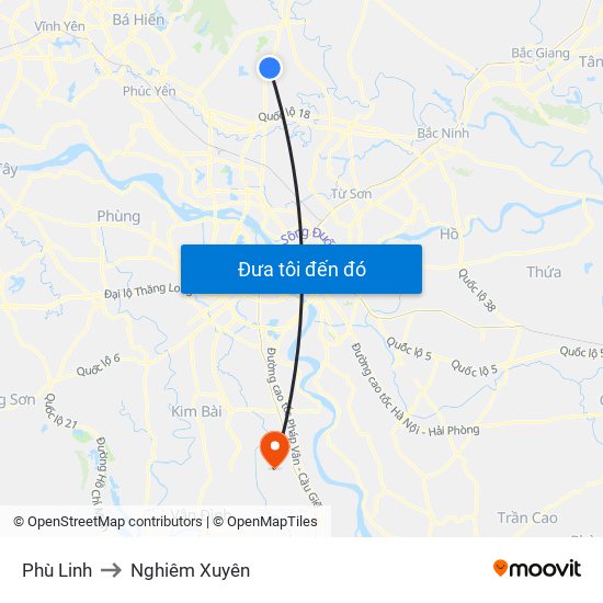 Phù Linh to Nghiêm Xuyên map