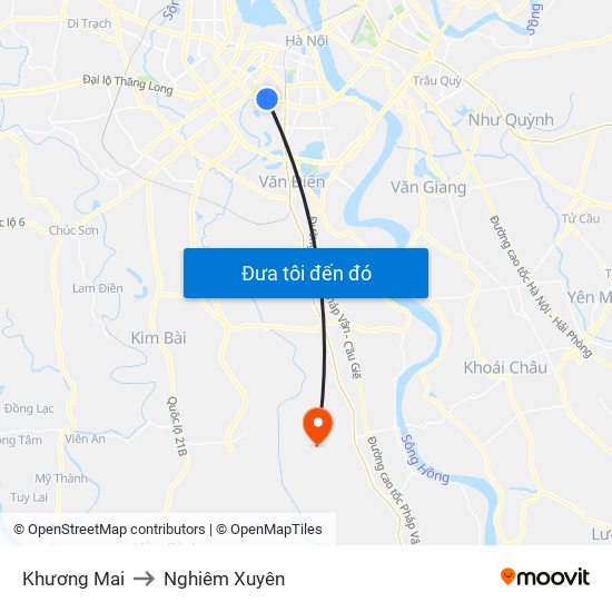 Khương Mai to Nghiêm Xuyên map