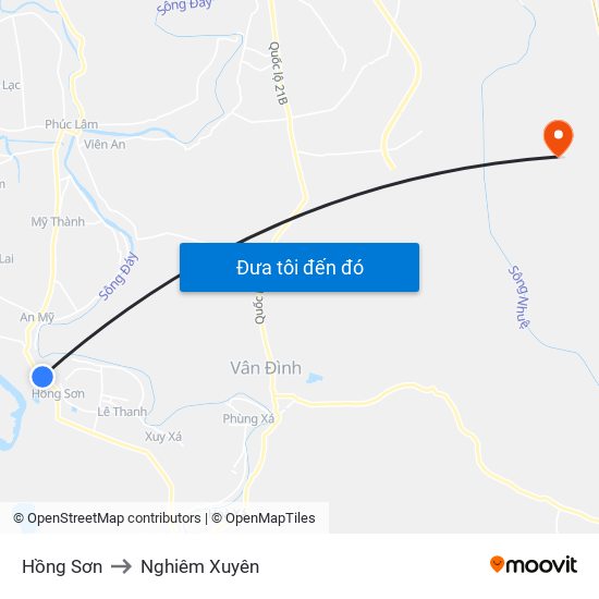 Hồng Sơn to Nghiêm Xuyên map