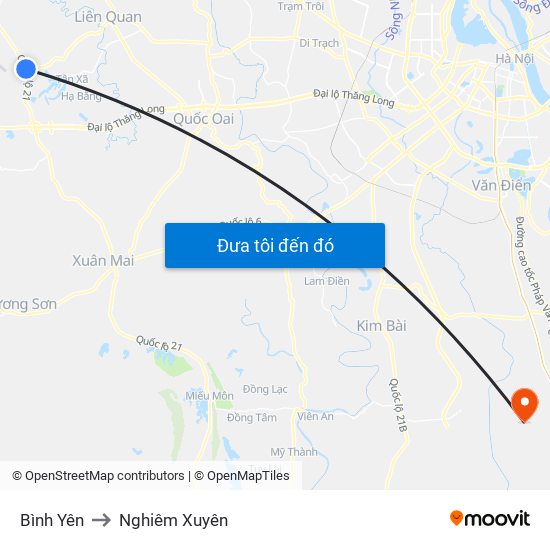 Bình Yên to Nghiêm Xuyên map