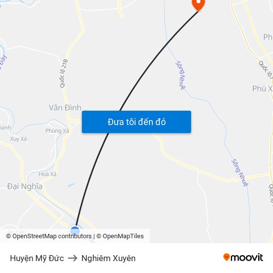 Huyện Mỹ Đức to Nghiêm Xuyên map