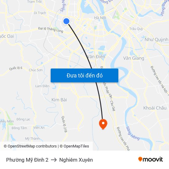 Phường Mỹ Đình 2 to Nghiêm Xuyên map