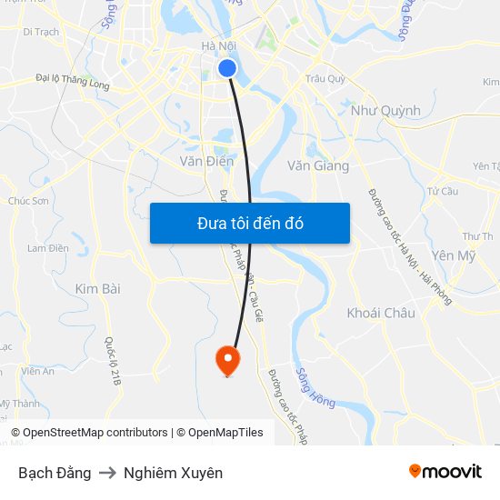 Bạch Đằng to Nghiêm Xuyên map