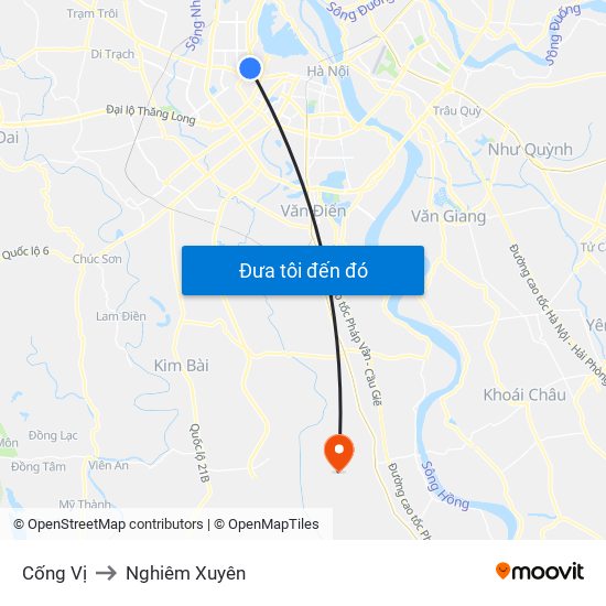 Cống Vị to Nghiêm Xuyên map