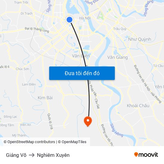 Giảng Võ to Nghiêm Xuyên map