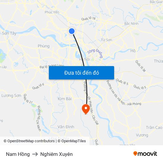 Nam Hồng to Nghiêm Xuyên map