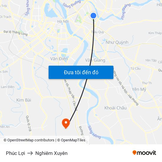 Phúc Lợi to Nghiêm Xuyên map