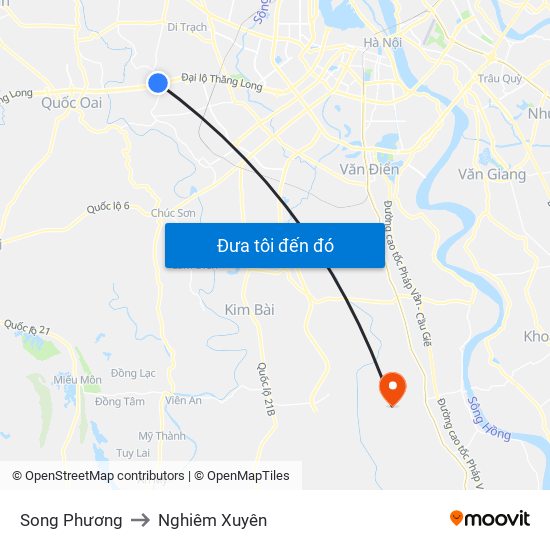 Song Phương to Nghiêm Xuyên map