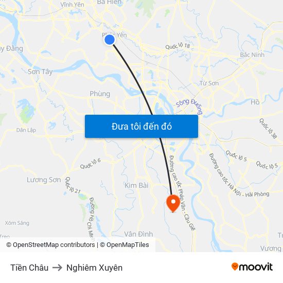 Tiền Châu to Nghiêm Xuyên map