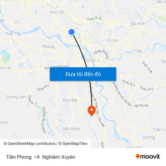 Tiền Phong to Nghiêm Xuyên map