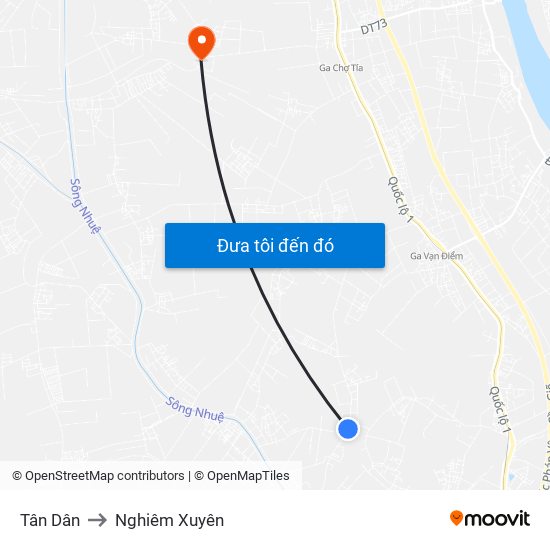 Tân Dân to Nghiêm Xuyên map