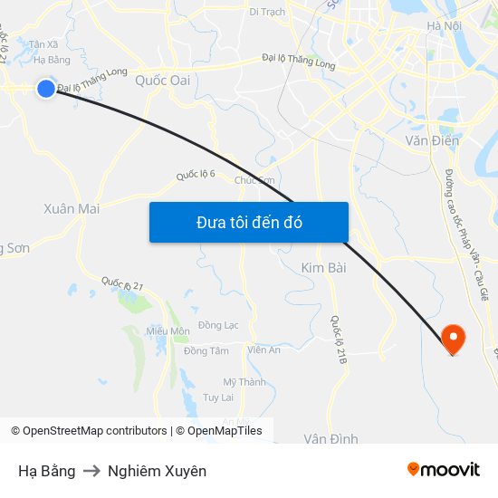 Hạ Bằng to Nghiêm Xuyên map