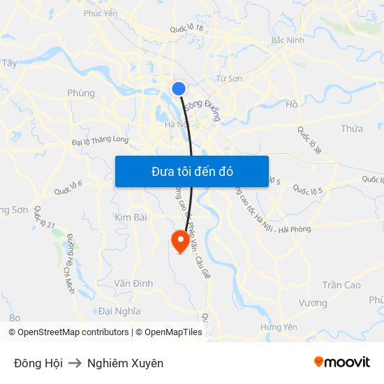 Đông Hội to Nghiêm Xuyên map