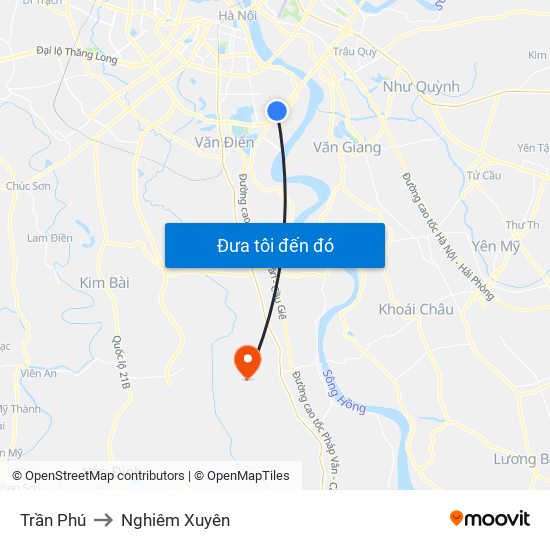 Trần Phú to Nghiêm Xuyên map