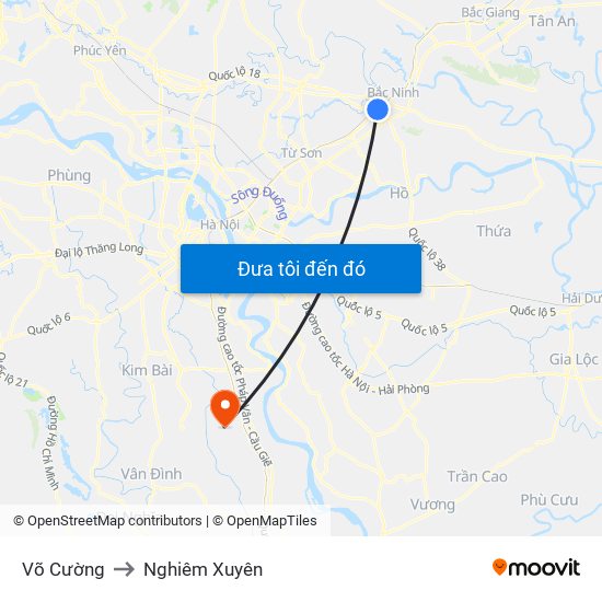 Võ Cường to Nghiêm Xuyên map