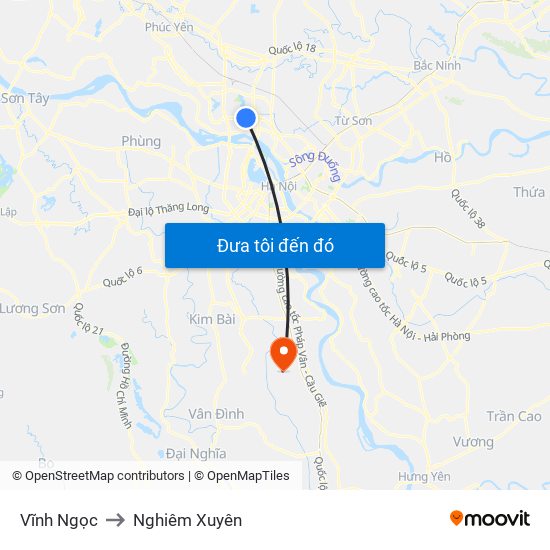 Vĩnh Ngọc to Nghiêm Xuyên map