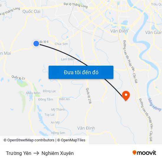 Trường Yên to Nghiêm Xuyên map