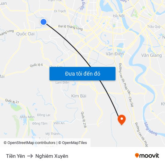 Tiền Yên to Nghiêm Xuyên map